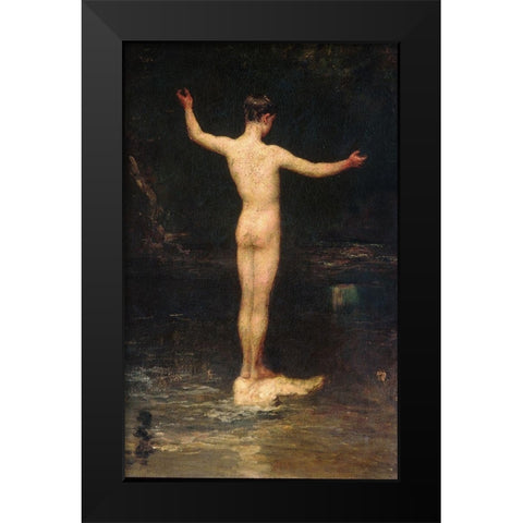 The Bathers 1877 Black Modern Wood Framed Art Print by Hunt, William Morris
