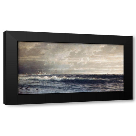 Near Lands End, Cornwall 1879 Black Modern Wood Framed Art Print with Double Matting by Richards, William Trost