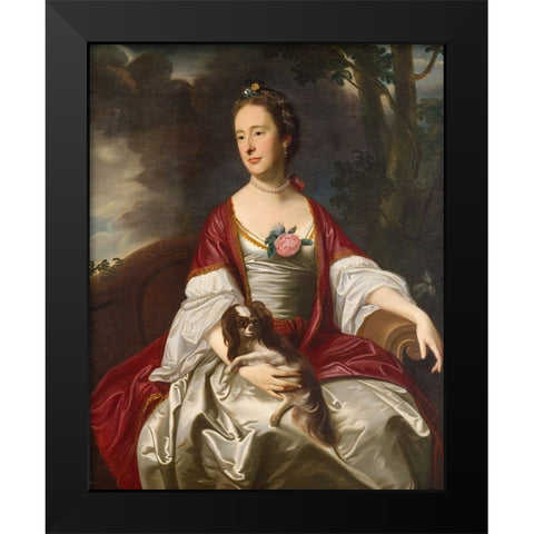 Mrs. Jerathmael Bowers Black Modern Wood Framed Art Print by Copley,Â John Singleton