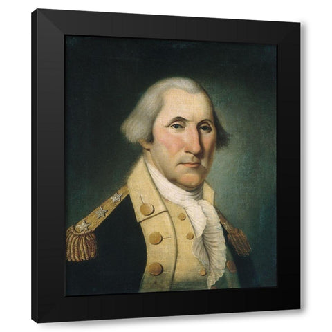 George Washington Black Modern Wood Framed Art Print by Polk, Charles Peale