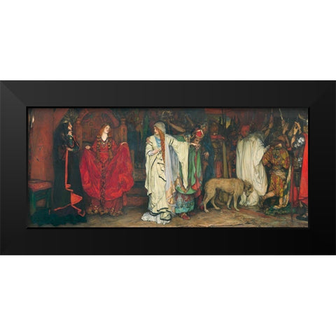King Lear, Act I, Scene I Black Modern Wood Framed Art Print by Abbey, Edwin AustinÂ 