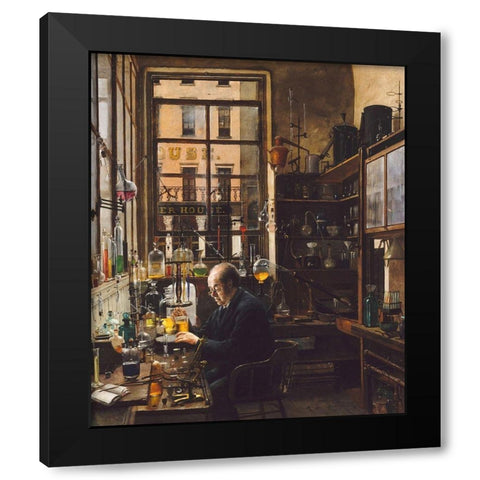 In the Laboratory Black Modern Wood Framed Art Print by Alexander, Henry