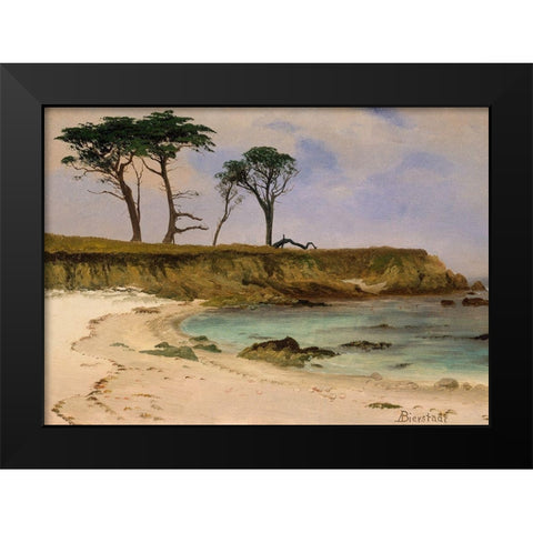 Sea Cove Black Modern Wood Framed Art Print by Bierstadt, Albert
