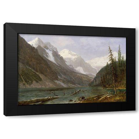 Canadian Rockies (Lake Louise) Black Modern Wood Framed Art Print by Bierstadt, Albert