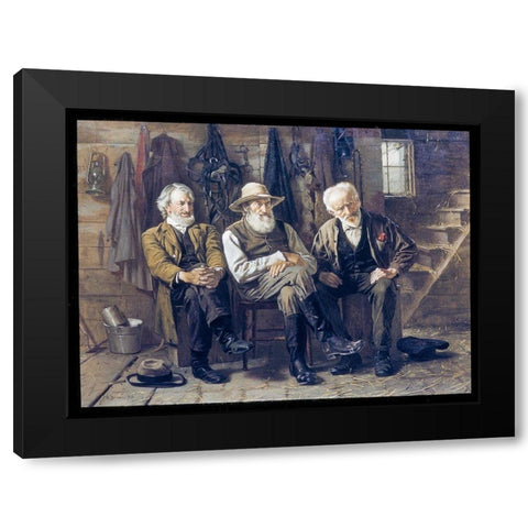 To Decide the Question Black Modern Wood Framed Art Print by Brown, John George