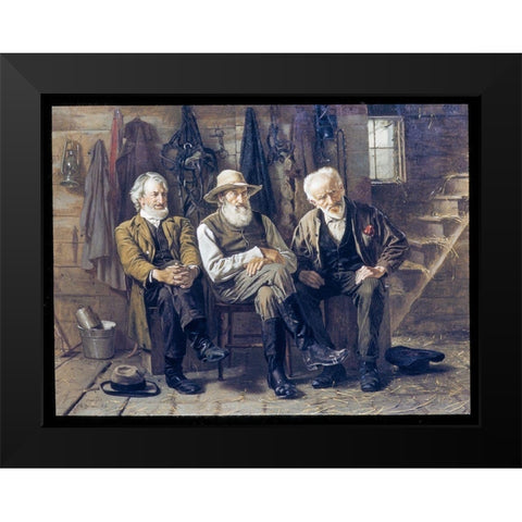 To Decide the Question Black Modern Wood Framed Art Print by Brown, John George