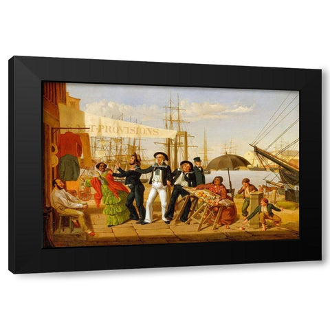 After a Long Cruise 1857 Black Modern Wood Framed Art Print by Carlin, John