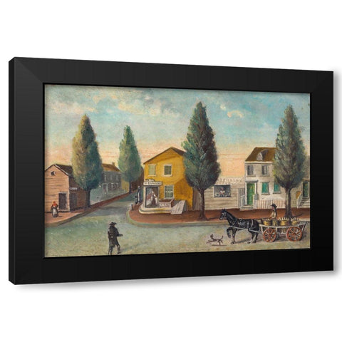 The Bakers Wagon Black Modern Wood Framed Art Print by Chappel, William P.