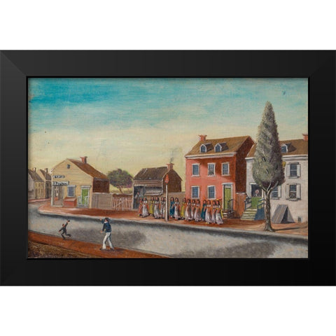 Tea Party Black Modern Wood Framed Art Print by Chappel, William P.