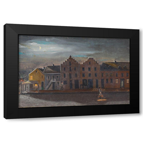 The Lamp Lighter Black Modern Wood Framed Art Print with Double Matting by Chappel, William P.