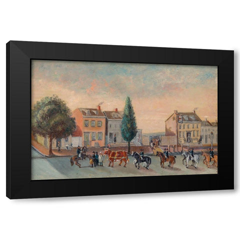 Bulls Head Tavern Black Modern Wood Framed Art Print with Double Matting by Chappel, William P.