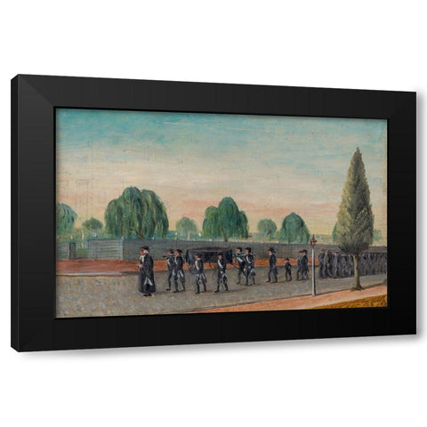 Adult Funeral Procession Black Modern Wood Framed Art Print with Double Matting by Chappel, William P.