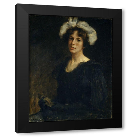 Bessie Potter Black Modern Wood Framed Art Print with Double Matting by Chase, William Merritt