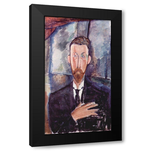 Portrait of Paul Alexander seated Black Modern Wood Framed Art Print by Modigliani, Amedeo