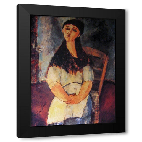 Little Louise, 1915 Black Modern Wood Framed Art Print with Double Matting by Modigliani, Amedeo