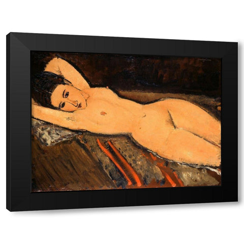 Reclining Nude (1916) Black Modern Wood Framed Art Print with Double Matting by Modigliani, Amedeo