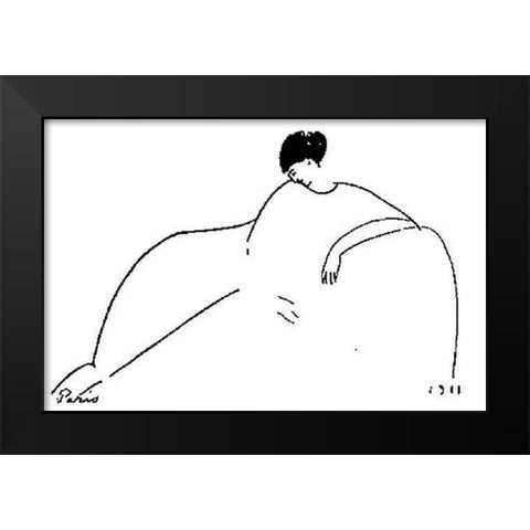 Anna Akhmatova (1911) Black Modern Wood Framed Art Print by Modigliani, Amedeo