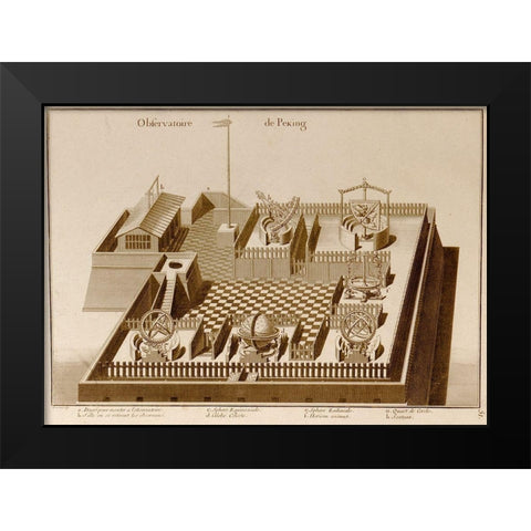 Beijing or Peking or Pekin Astronomical Observatory Black Modern Wood Framed Art Print by Vintage Maps