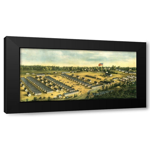 Parole Camp Annapolis-Maryland 1864 Black Modern Wood Framed Art Print with Double Matting by Vintage Maps