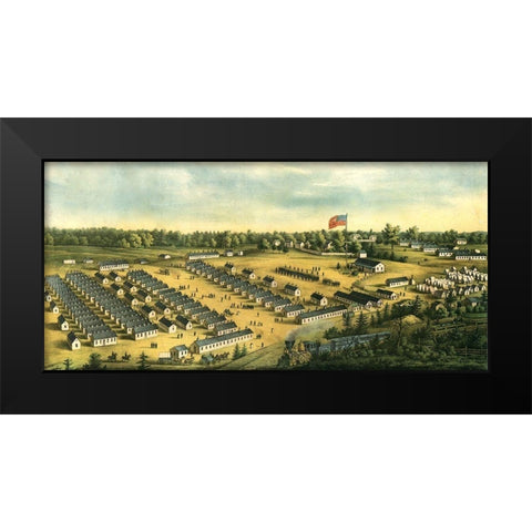 Parole Camp Annapolis-Maryland 1864 Black Modern Wood Framed Art Print by Vintage Maps