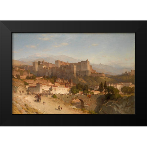 The Hill of the Alhambra, Granada Black Modern Wood Framed Art Print by Colman, Samuel