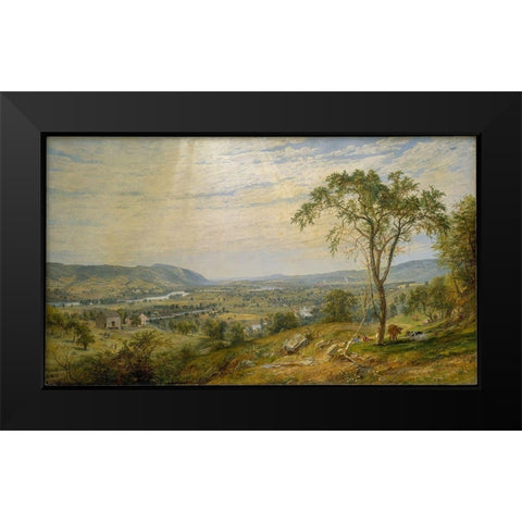 The Valley of Wyoming Black Modern Wood Framed Art Print by Cropsey, Jasper Francis