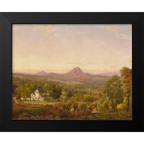Autumn Landscape, Sugar Loaf Mountain, Orange County, New York Black Modern Wood Framed Art Print by Cropsey, Jasper Francis