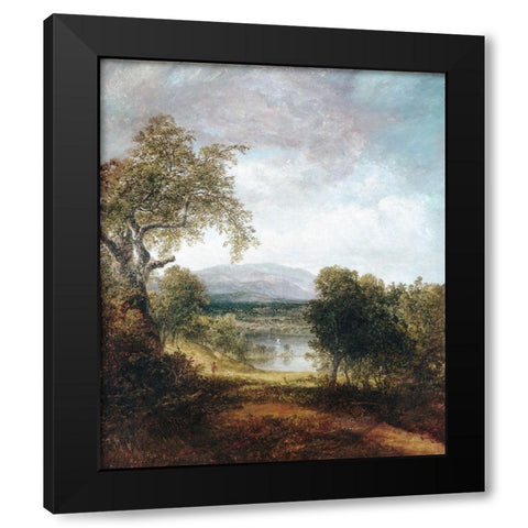 A River Glimpse Black Modern Wood Framed Art Print with Double Matting by Doughty, ThomasÂ 