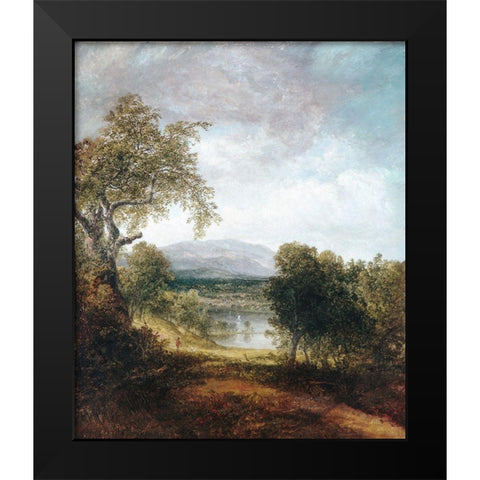 A River Glimpse Black Modern Wood Framed Art Print by Doughty, ThomasÂ 