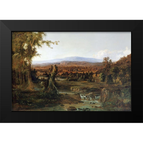 Landscape with Shepherd Black Modern Wood Framed Art Print by Duncanson, Robert S.
