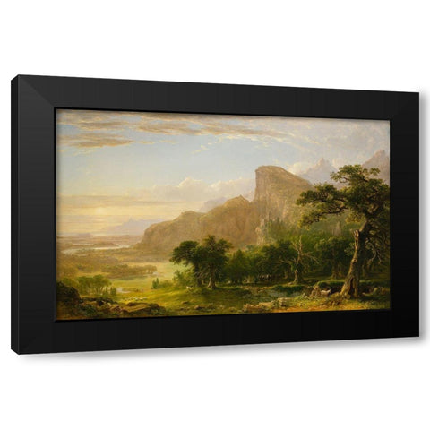 Landscapeâ€”Scene from Thanatopsis Black Modern Wood Framed Art Print with Double Matting by Durand, Asher Brown