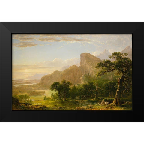 Landscapeâ€”Scene from Thanatopsis Black Modern Wood Framed Art Print by Durand, Asher Brown