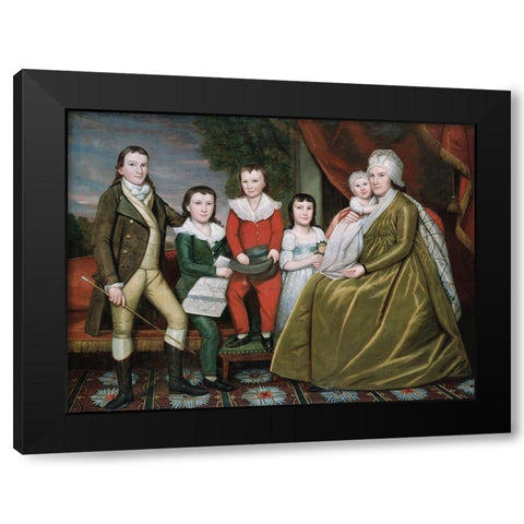 Mrs. Noah Smith and Her Children Black Modern Wood Framed Art Print by Earl, RalphÂ 