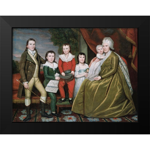 Mrs. Noah Smith and Her Children Black Modern Wood Framed Art Print by Earl, RalphÂ 