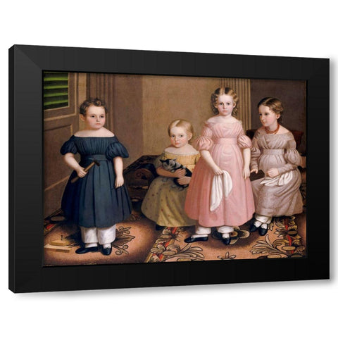 The Alling Children Black Modern Wood Framed Art Print by Eddy, Oliver Tarbell