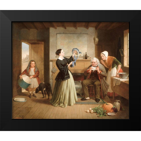 The New Bonnet Black Modern Wood Framed Art Print by Edmonds, Francis WilliamÂ 