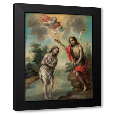 The Baptism of Christ Black Modern Wood Framed Art Print by EnrÃ­quez, Nicolas