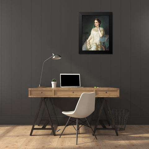 Polyhymnia Black Modern Wood Framed Art Print by Fagnani, Joseph