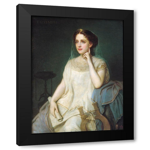 Polyhymnia Black Modern Wood Framed Art Print with Double Matting by Fagnani, Joseph