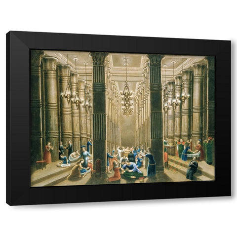 The Death of the First Born Black Modern Wood Framed Art Print by Field, Erastus Salisbury