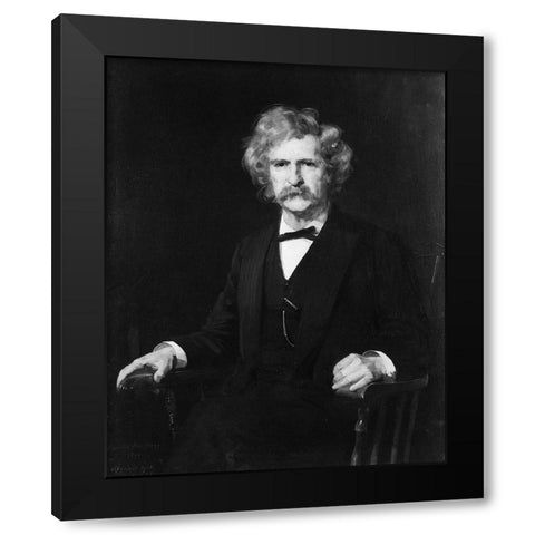 Mark Twain Black Modern Wood Framed Art Print by Flagg, Charles Noel
