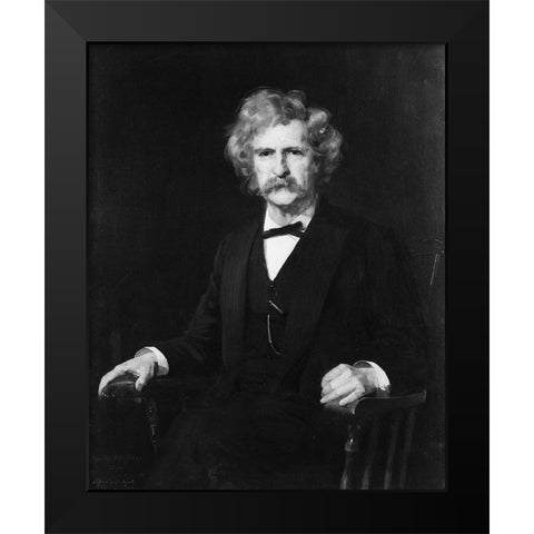 Mark Twain Black Modern Wood Framed Art Print by Flagg, Charles Noel