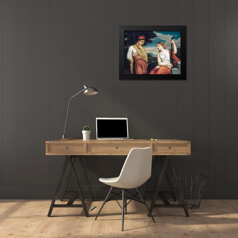 The Greek Lovers Black Modern Wood Framed Art Print by Gray, Henry Peters