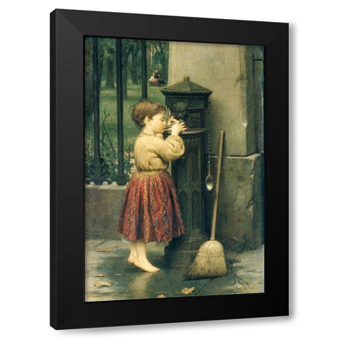 The Crossing Sweeper Black Modern Wood Framed Art Print with Double Matting by Guy, Seymour Joseph
