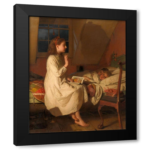 Story of Golden Locks Black Modern Wood Framed Art Print with Double Matting by Guy, Seymour Joseph