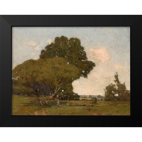The Trees, Early Afternoon, France Black Modern Wood Framed Art Print by Harper, William A.