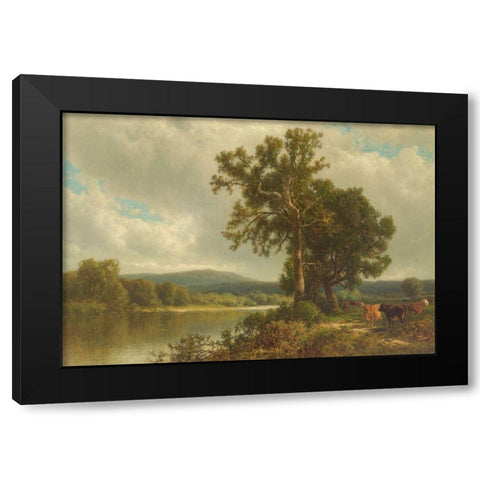Scene at Napanoch Black Modern Wood Framed Art Print with Double Matting by Hart, William