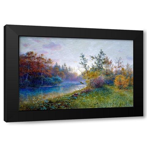 Mill Dam in Traunstein Black Modern Wood Framed Art Print by Haseltine, William Stanley