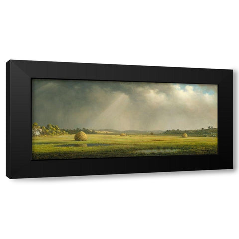 Newburyport Meadows Black Modern Wood Framed Art Print with Double Matting by Heade, Martin Johnson