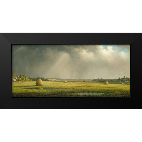 Newburyport Meadows Black Modern Wood Framed Art Print by Heade, Martin Johnson